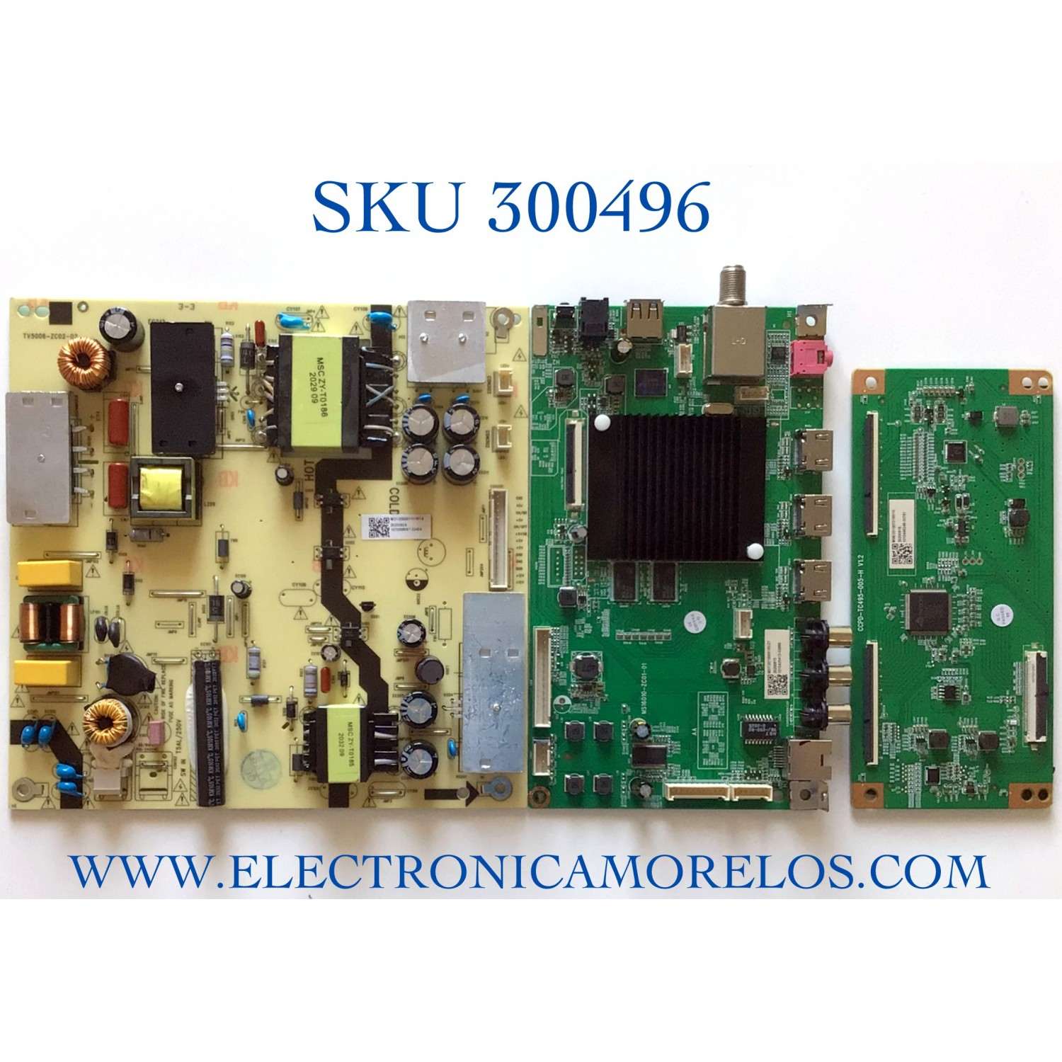 KIT DE TARJETAS PARA TV WESTINGHOUSE·ROKU TV SMART TV / NUMERO DE PARTE MAIN MS16010-ZC01-01 / 2E01413C0 / T-CON CCPD-TC495-005-H V1.2 / 2E02744A0 / CCPD-TC495-005-H / KB6160A / FUENTE TV5006-ZC02-02 / E021M460-B2 / PANEL CC580PV7D / MODELO WR58UX4019